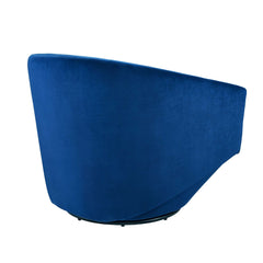 Series Navy Performance Velvet Fabric Swivel Chair - Ornate Home