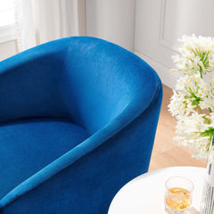 Series Navy Performance Velvet Fabric Swivel Chair - Ornate Home