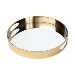 Serkis Gold Metal Mirrored Base Round Tray