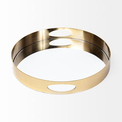 Serkis Gold Metal Mirrored Base Round Tray