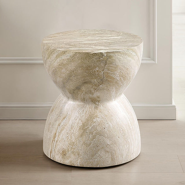 Serpe Light Beige Side Table - Ornate Home