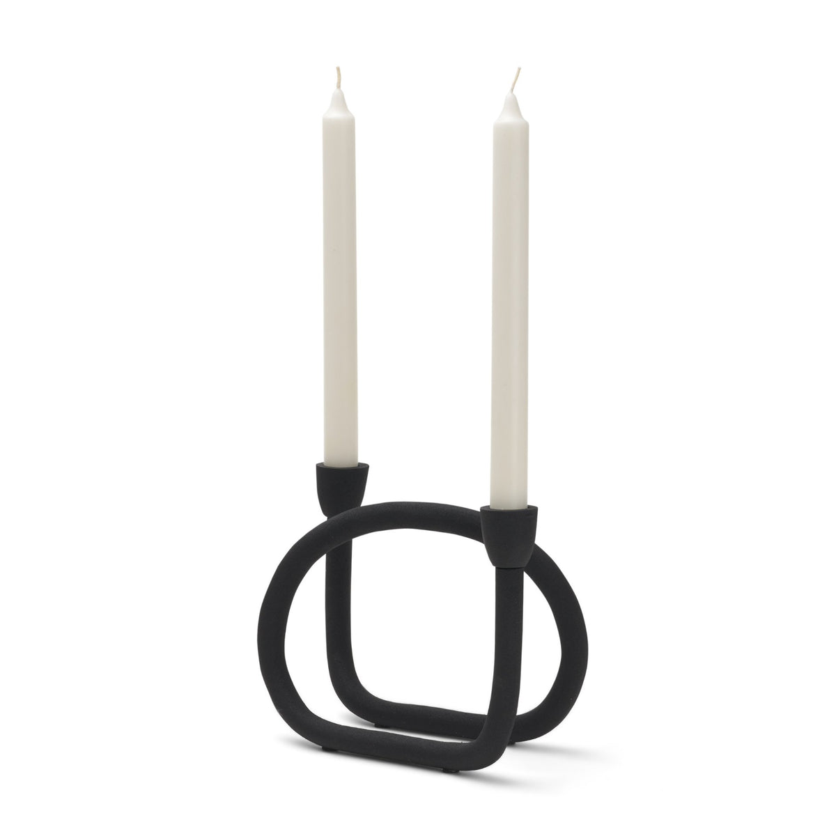 Serpens Black Metal Large Candleholder - Ornate Home