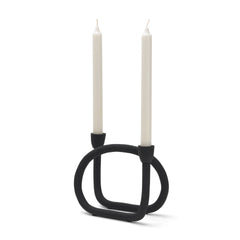 Serpens Black Metal Large Candleholder - Ornate Home