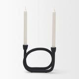 Serpens Black Metal Large Candleholder - Ornate Home