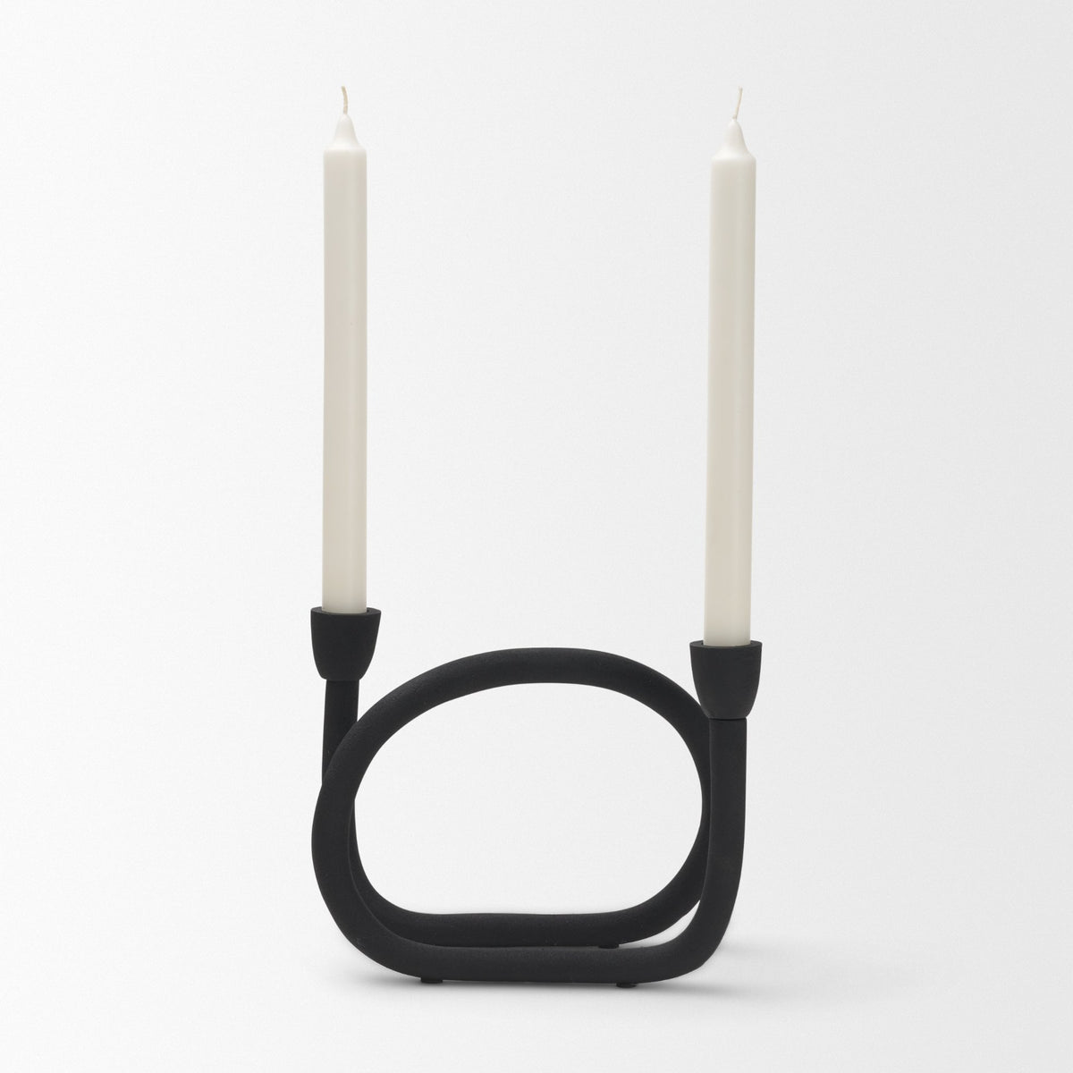 Serpens Black Metal Large Candleholder - Ornate Home
