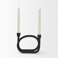 Serpens Black Metal Large Candleholder - Ornate Home