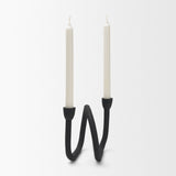 Serpens Black Metal Large Candleholder - Ornate Home