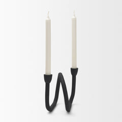 Serpens Black Metal Large Candleholder - Ornate Home