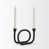 Serpens Black Metal Large Candleholder - Ornate Home