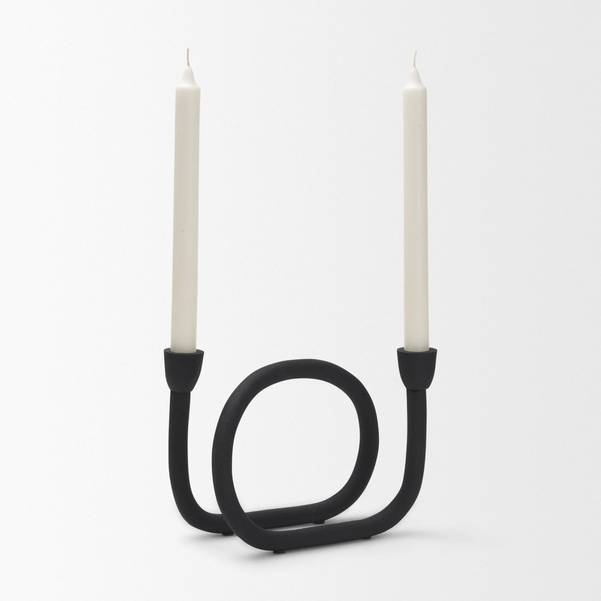 Serpens Black Metal Large Candleholder - Ornate Home