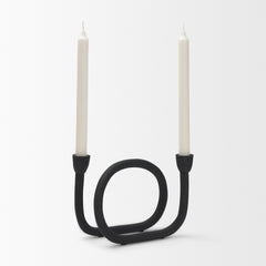 Serpens Black Metal Large Candleholder - Ornate Home