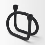 Serpens Black Metal Large Candleholder - Ornate Home