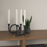 Serpens Black Metal Large Candleholder - Ornate Home