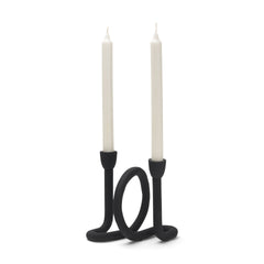 Serpens Black Metal Narrow Candle Holder - Ornate Home