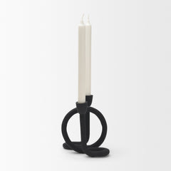 Serpens Black Metal Narrow Candle Holder - Ornate Home
