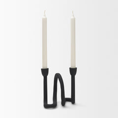 Serpens Black Metal Narrow Candle Holder - Ornate Home