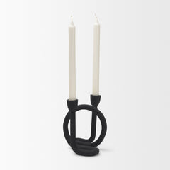 Serpens Black Metal Narrow Candle Holder - Ornate Home