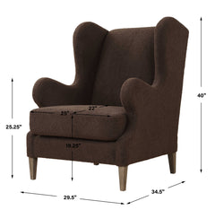 Serpentine Brown Fabric Accent Chair - Ornate Home