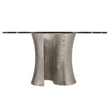 Serpentine Clear/Bright Nickel Round 60" Dining Table - Ornate Home