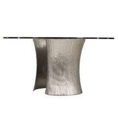 Serpentine Silver/Nickel Dining Table - Ornate Home