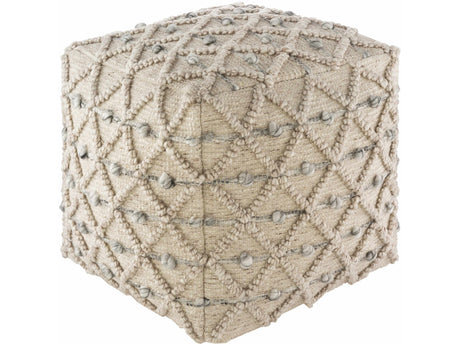 Serpentine Taupe Hand Woven Pouf - Ornate Home