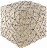 Serpentine Taupe Hand Woven Pouf - Ornate Home