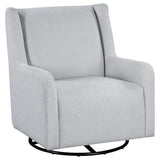 Serra Dove Grey Boucle Upholstered Swivel Glider - Ornate Home