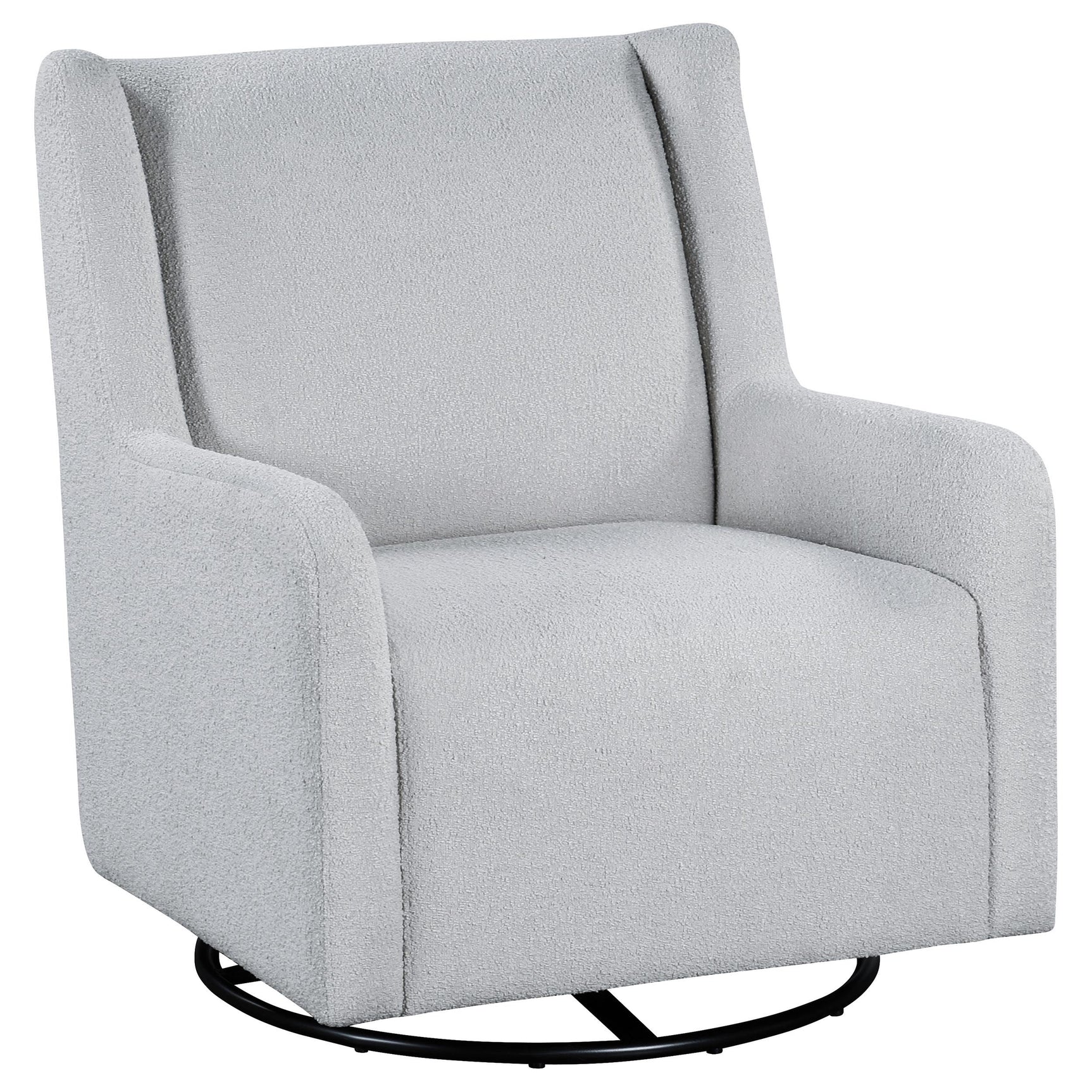 Serra Dove Grey Boucle Upholstered Swivel Glider - Ornate Home