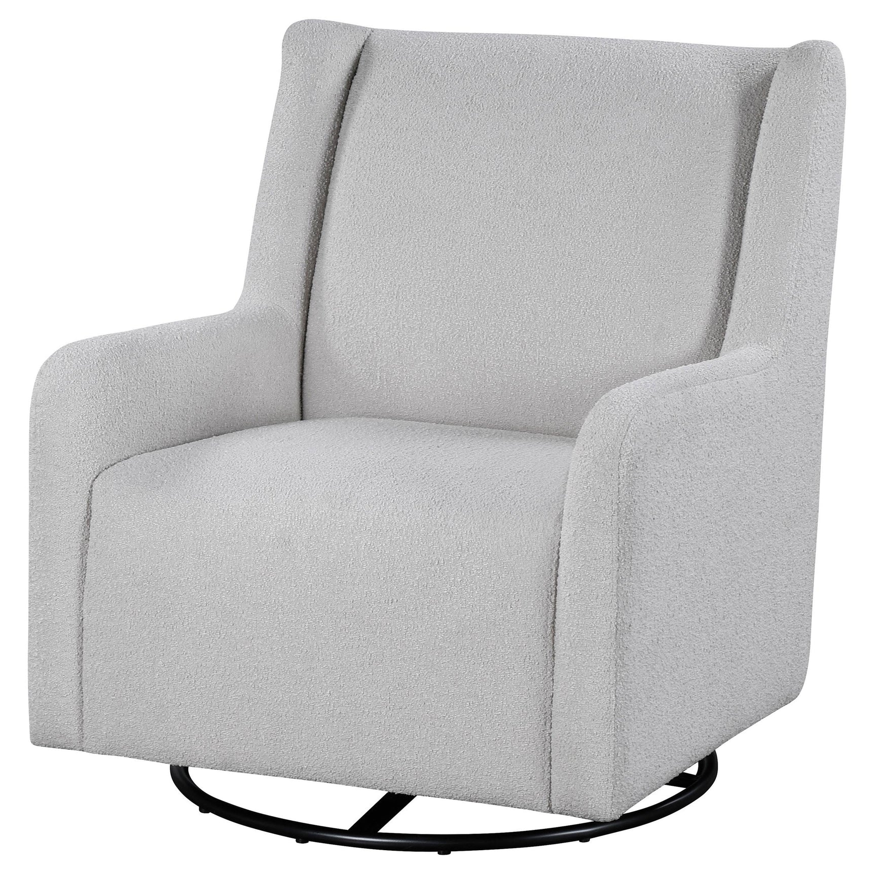 Serra Dove Grey Boucle Upholstered Swivel Glider - Ornate Home