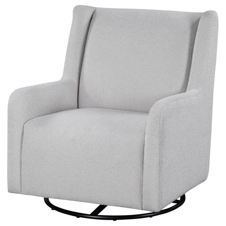 Serra Dove Grey Boucle Upholstered Swivel Glider - Ornate Home