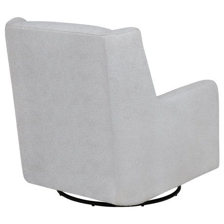 Serra Dove Grey Boucle Upholstered Swivel Glider - Ornate Home