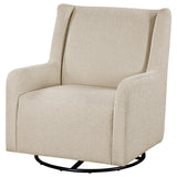 Serra Sandy Beige Boucle Upholstered Swivel Glider - Ornate Home