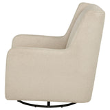 Serra Sandy Beige Boucle Upholstered Swivel Glider - Ornate Home