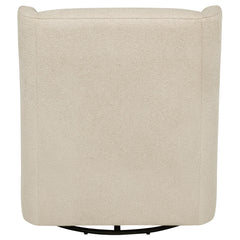 Serra Sandy Beige Boucle Upholstered Swivel Glider - Ornate Home