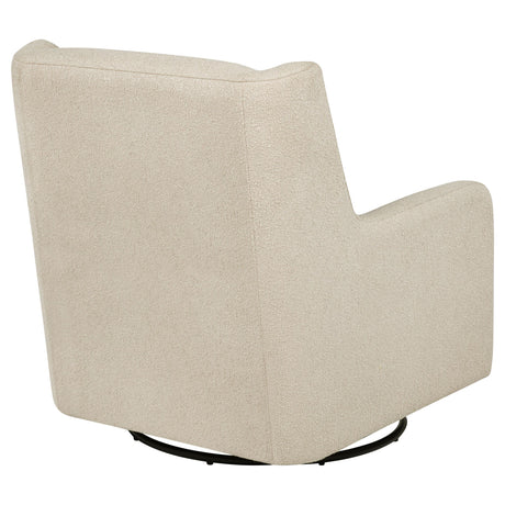 Serra Sandy Beige Boucle Upholstered Swivel Glider - Ornate Home