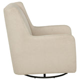 Serra Sandy Beige Boucle Upholstered Swivel Glider - Ornate Home