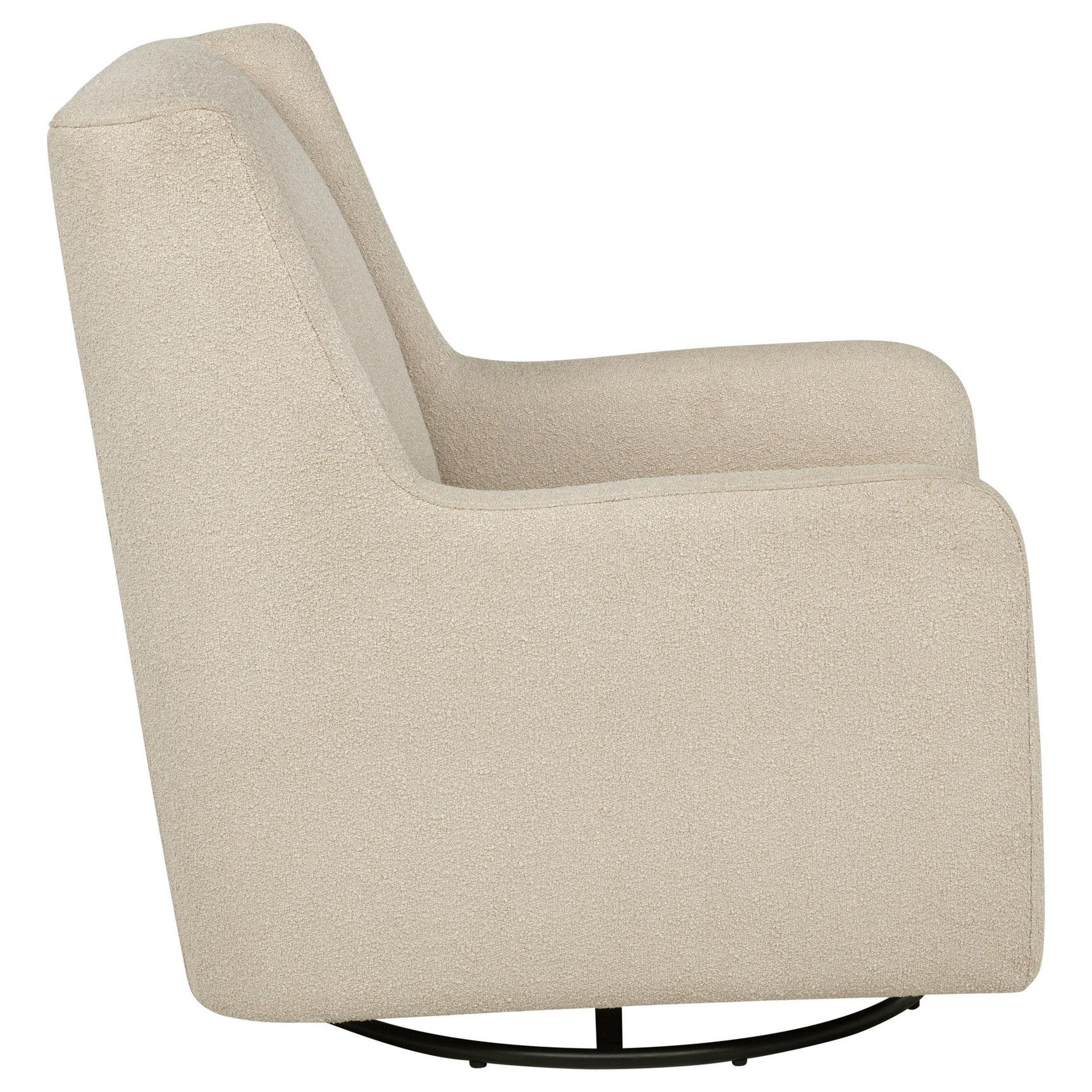 Serra Sandy Beige Boucle Upholstered Swivel Glider - Ornate Home