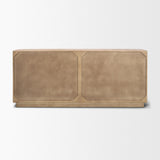 Serrin Brown Solid Wood with Travertine 4 Door Closed Sideboard