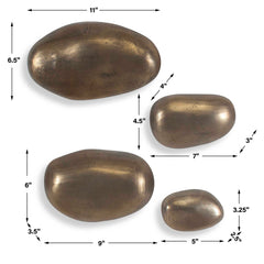 Set In Stone Brass Outdoor Wall Art (Set of 4) - Ornate Home