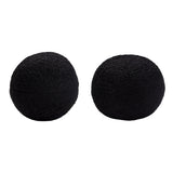 Set of (2) 10" Round Accent Pillows in Black Faux Sheepskin by Diamond Sofa - Ornate Home
