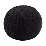 Set of (2) 10" Round Accent Pillows in Black Faux Sheepskin by Diamond Sofa - Ornate Home