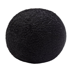 Set of (2) 10" Round Accent Pillows in Black Faux Sheepskin by Diamond Sofa - Ornate Home