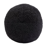 Set of (2) 10" Round Accent Pillows in Black Faux Sheepskin by Diamond Sofa - Ornate Home