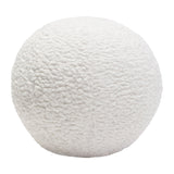Set of (2) 10" Round Accent Pillows in White Faux Sheepskin by Diamond Sofa - Ornate Home