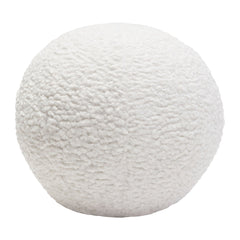 Set of (2) 10" Round Accent Pillows in White Faux Sheepskin by Diamond Sofa - Ornate Home