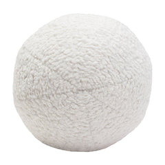 Set of (2) 10" Round Accent Pillows in White Faux Sheepskin by Diamond Sofa - Ornate Home