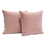 Set of (2) 16" Square Accent Pillows in Blush Pink Velvet by Diamond Sofa - Ornate Home