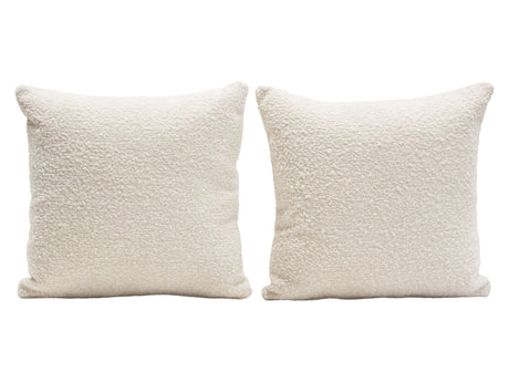 Set of (2) 16" Square Accent Pillows in Bone Boucle Textured Fabric by Diamond Sofa - Ornate Home