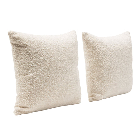 Set of (2) 16" Square Accent Pillows in Bone Boucle Textured Fabric by Diamond Sofa - Ornate Home