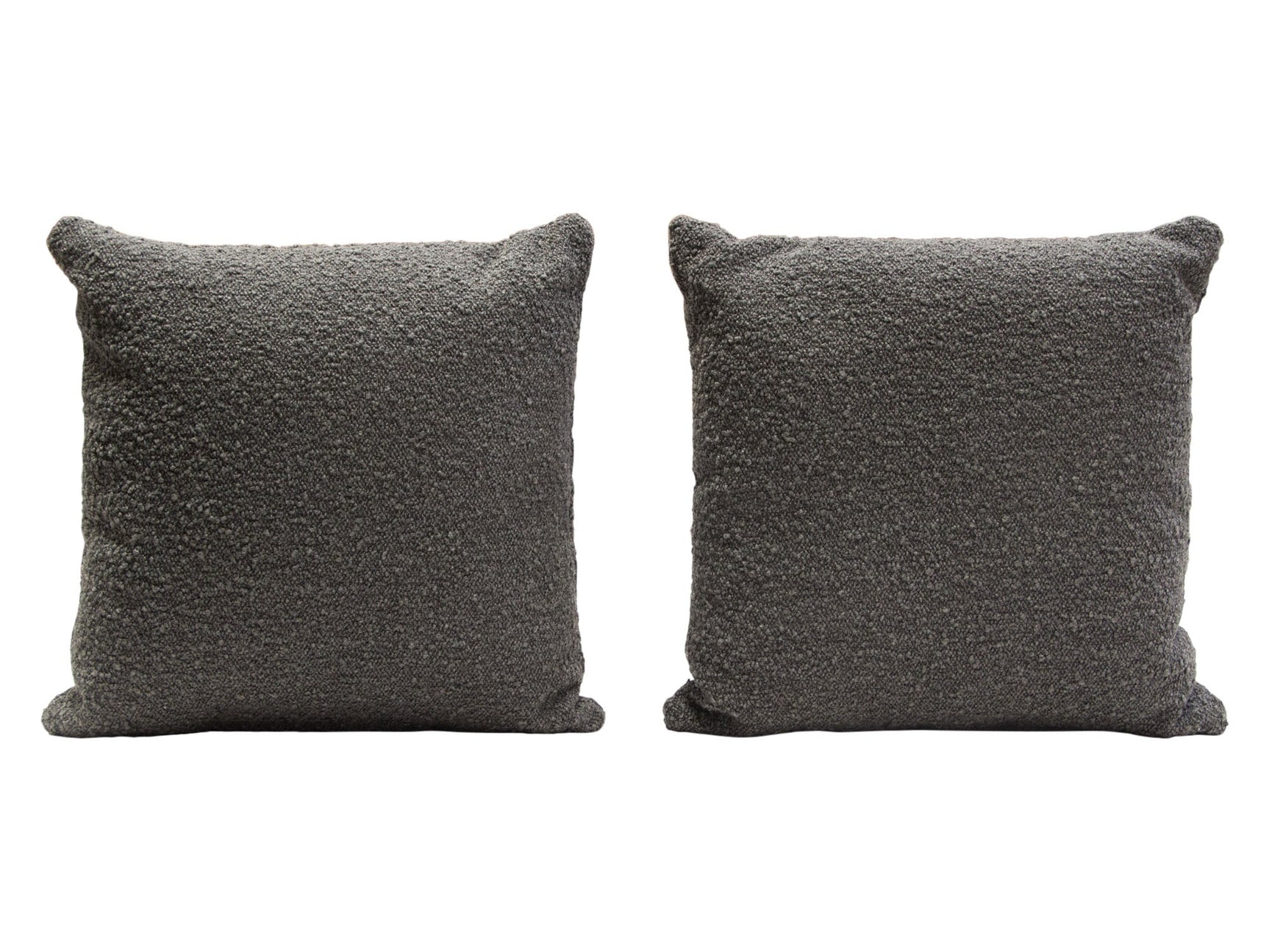 Set of (2) 16" Square Accent Pillows in Charcoal Boucle Textured Fabric by Diamond Sofa - Ornate Home